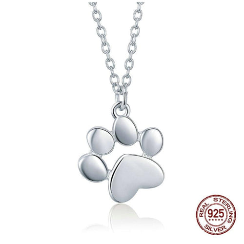 Paw Footprint Necklace- 925 Sterling Silver