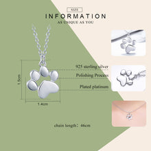 Paw Footprint Necklace- 925 Sterling Silver